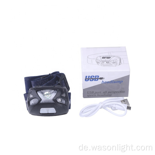 Professioneller Outdoor Compact Freisprecher Bewegungssensor Ultra hell wasserdichte USB-LED-Scheinwerfer mit roten Lichtern